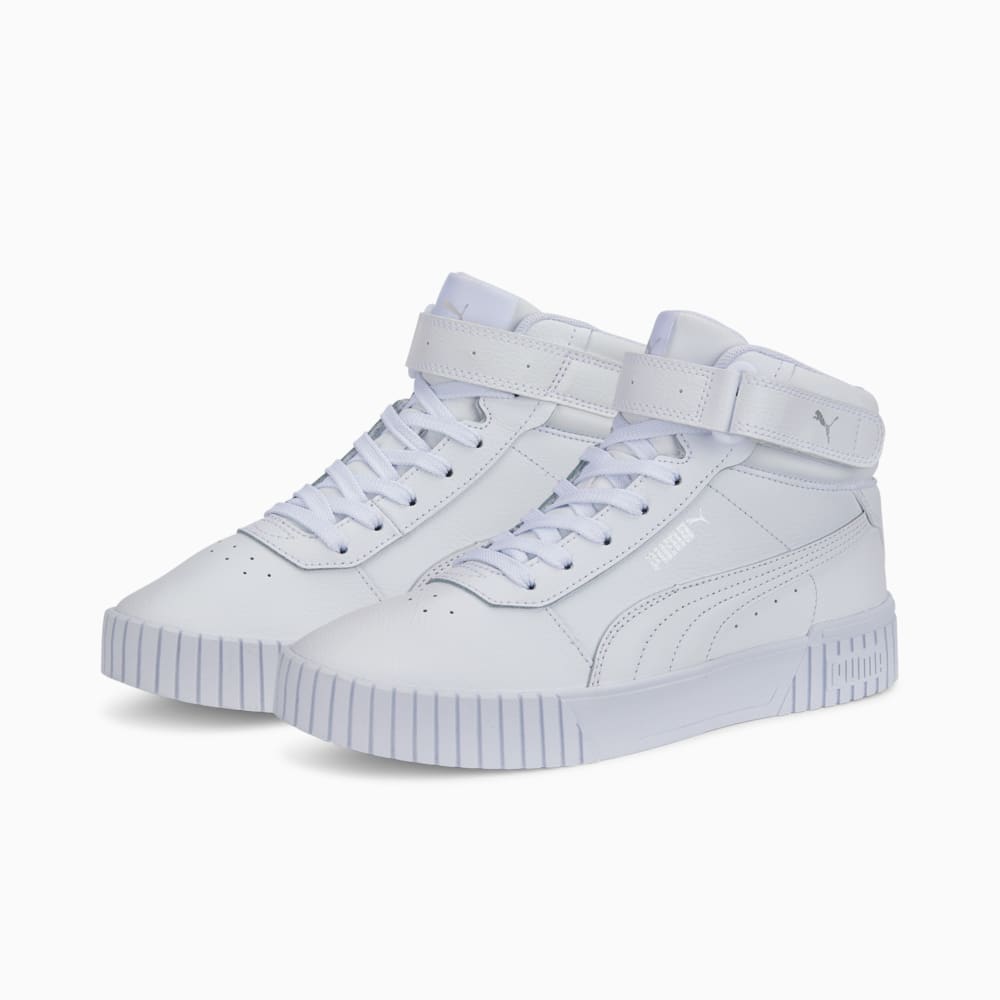 Зображення Puma Кросівки Carina 2.0 Mid Sneakers Women #2: Puma White-Puma White-Puma Silver