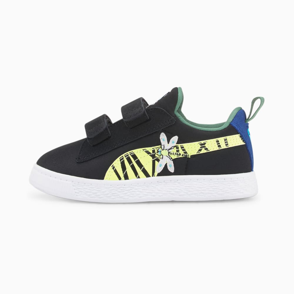 Изображение Puma Детские кроссовки Suede Light Flex Small World Alternative Closure Sneakers Kids #1: Puma Black-Lime Squeeze