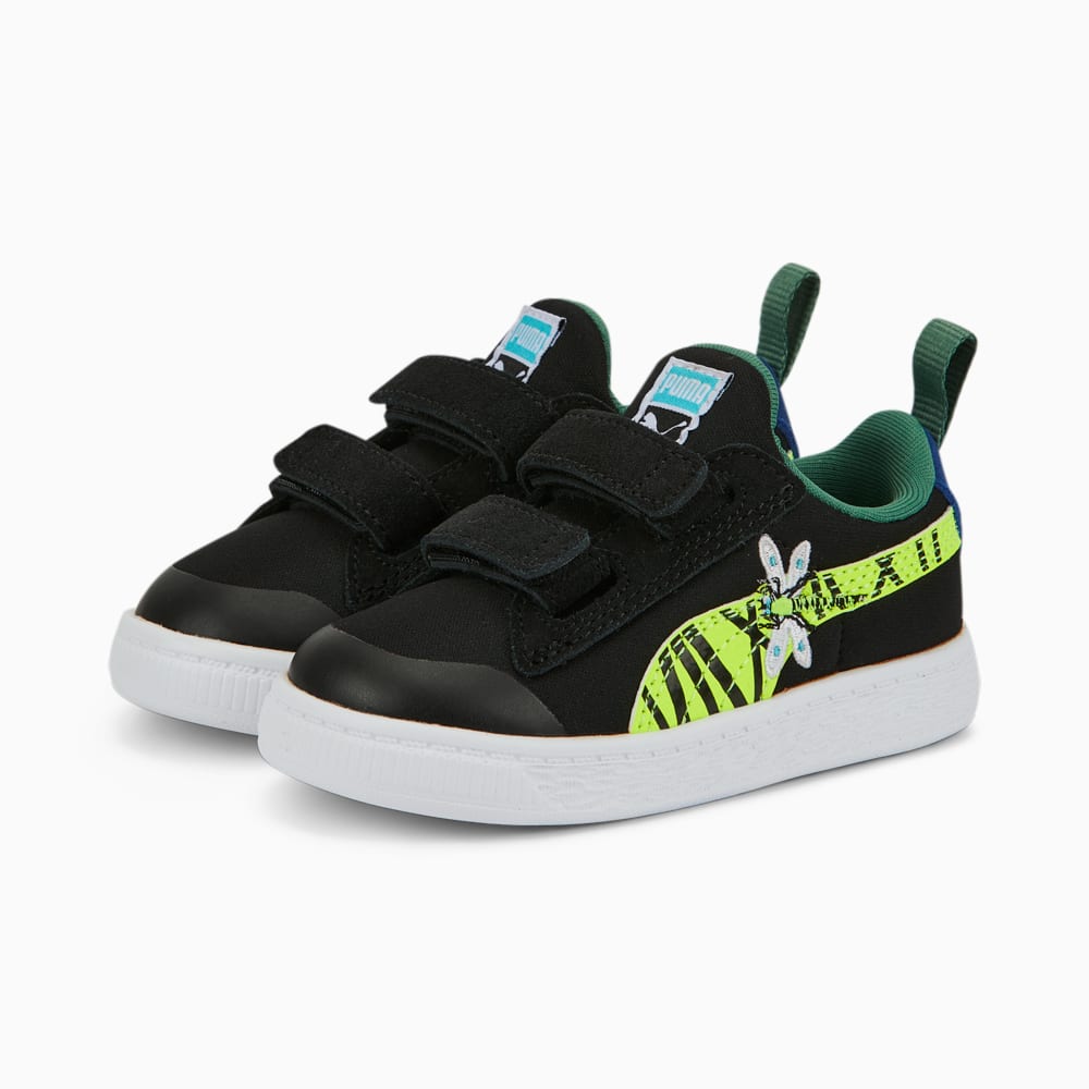 Зображення Puma Дитячі кеди Suede Light Flex Small World Alternative Closure Sneakers Babies #2: Puma Black-Lime Squeeze