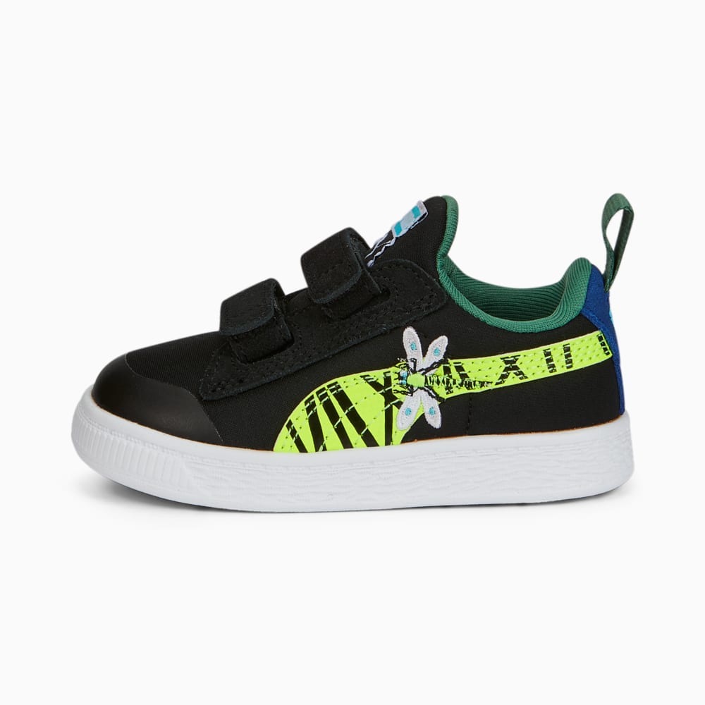 Изображение Puma Детские кеды Suede Light Flex Small World Alternative Closure Sneakers Babies #1: Puma Black-Lime Squeeze