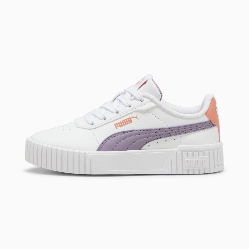 Изображение Puma Детские кроссовки Carina 2.0 Sneakers Kids #1: PUMA White-Pale Plum-Deeva Peach