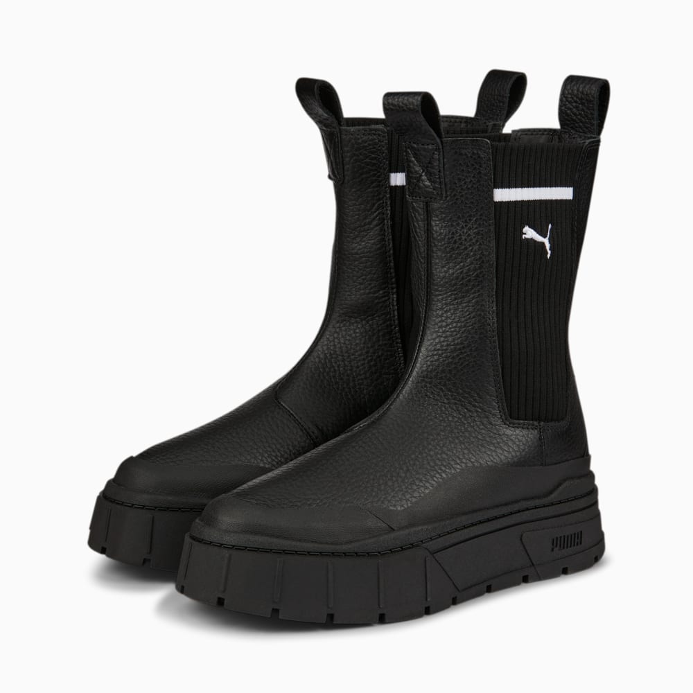 Mayze Stack Casual Chelsea Boot Women 10 Black Puma Black Puma 386742 02