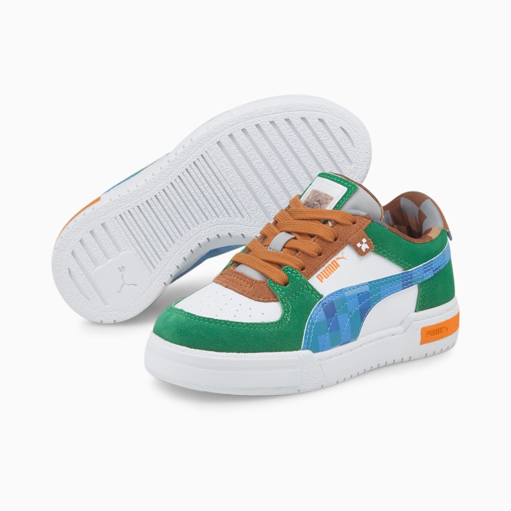 Зображення Puma Дитячі кеди Minecraft Cali Pro Kids' Trainers #2: Puma White-Star Sapphire-Amazon Green