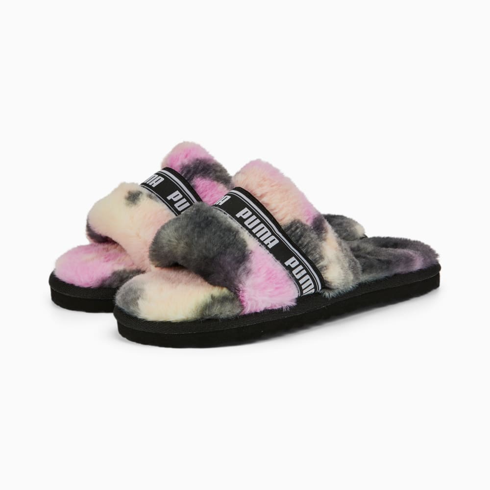 Image Puma Fluff Tie Dye Slippers Youth #2
