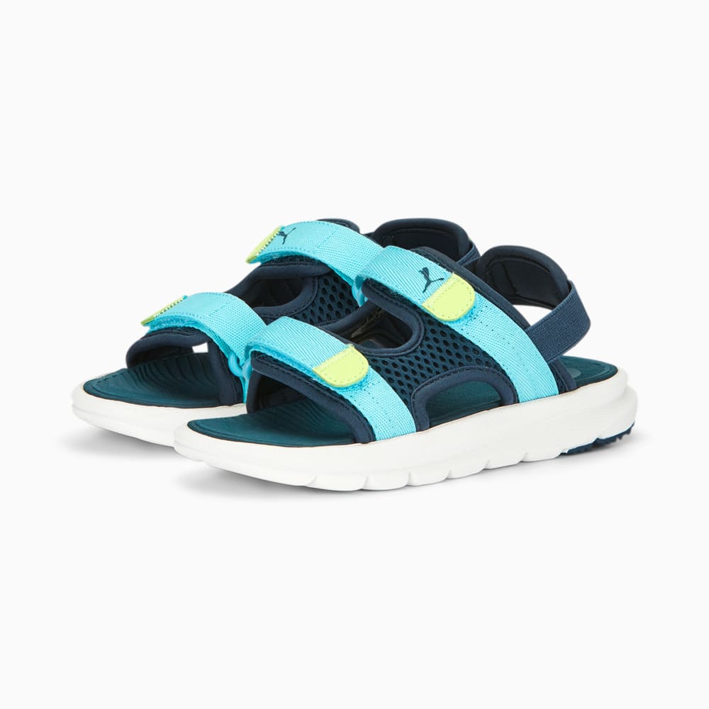 PUMA Evolve Sandals Kids 80 Blue Dark Night Hero Blue Lily Pad Puma 389147 02