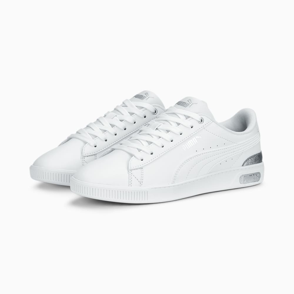 Изображение Puma Кроссовки Vikky v3 Space Metallics Sneakers Women #2: PUMA White-PUMA Silver-Matte Silver