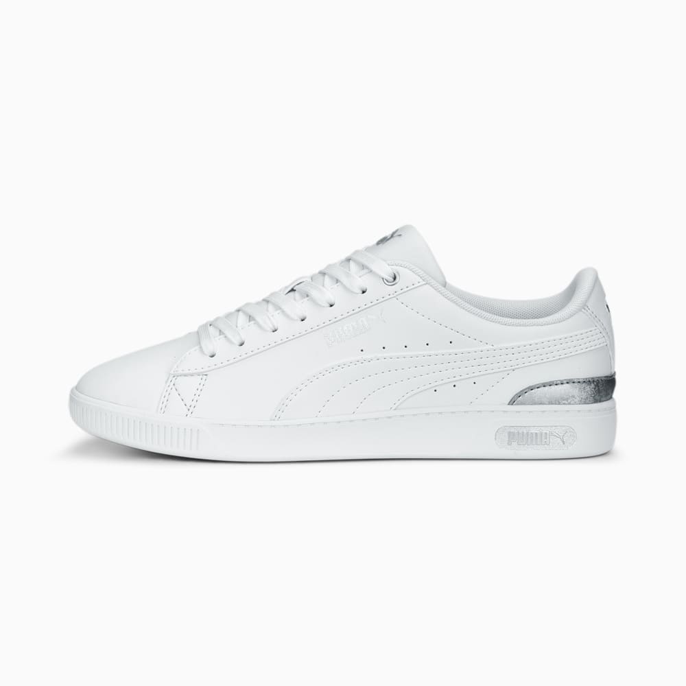 Изображение Puma Кроссовки Vikky v3 Space Metallics Sneakers Women #1: PUMA White-PUMA Silver-Matte Silver