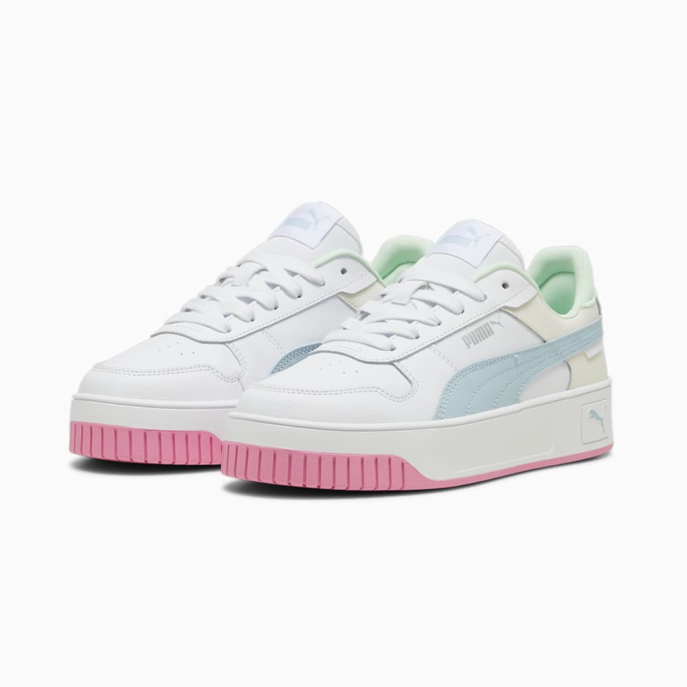 Изображение Puma Кеды Carina Street Sneakers Women #2: PUMA White-Turquoise Surf-PUMA Silver