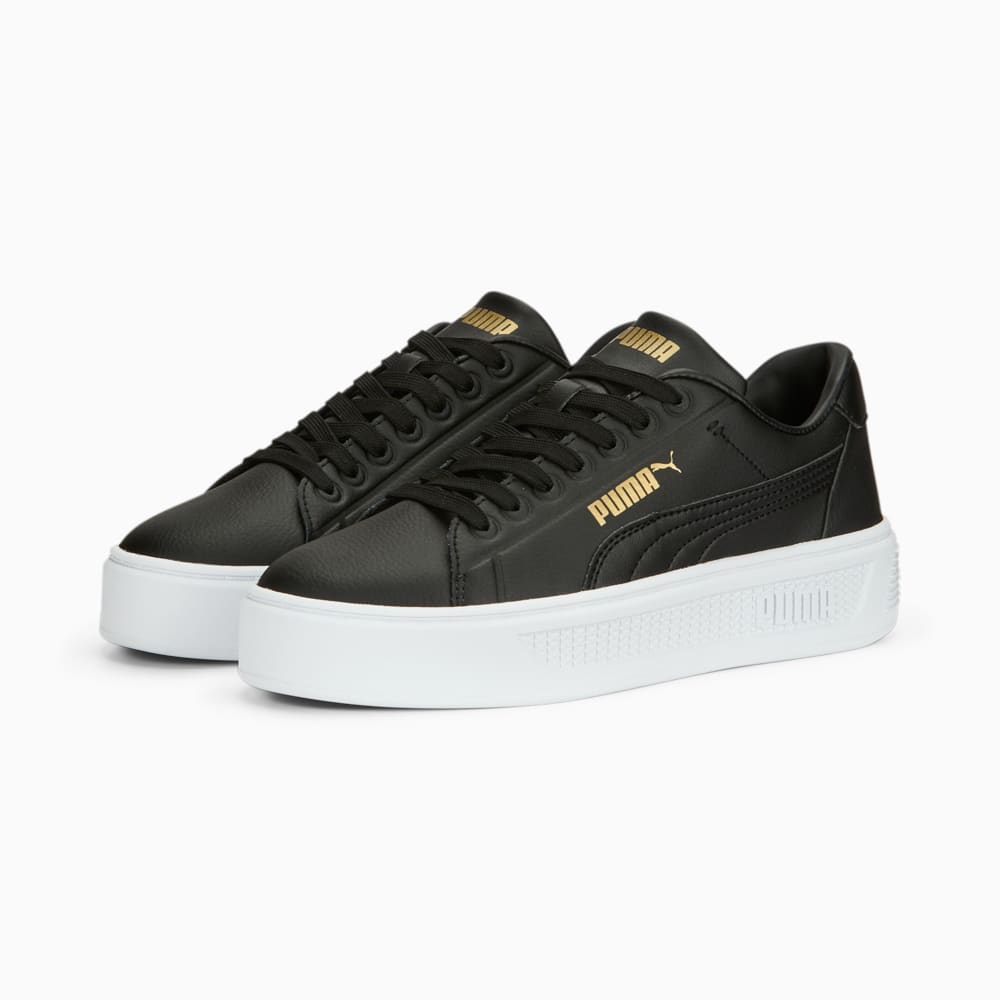 Зображення Puma Кросівки Smash Platform V3 Sleek Sneakers Women #2: Puma Black-Gold-Puma White