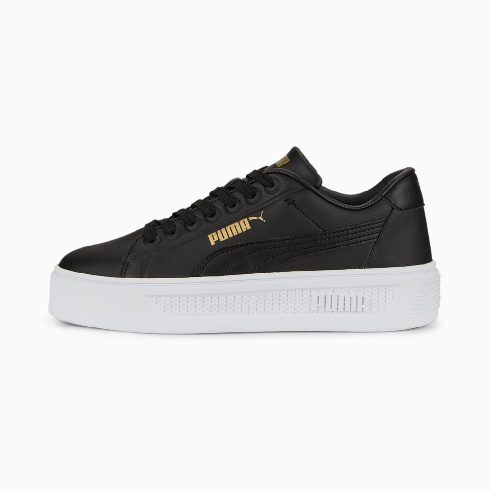 Зображення Puma Кросівки Smash Platform V3 Sleek Sneakers Women #1: Puma Black-Gold-Puma White