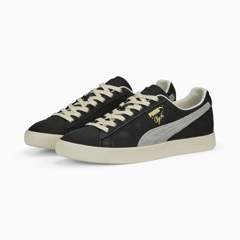 Изображение Puma Кроссовки Clyde Base Sneakers #2: PUMA Black-Frosted Ivory-Puma Team Gold