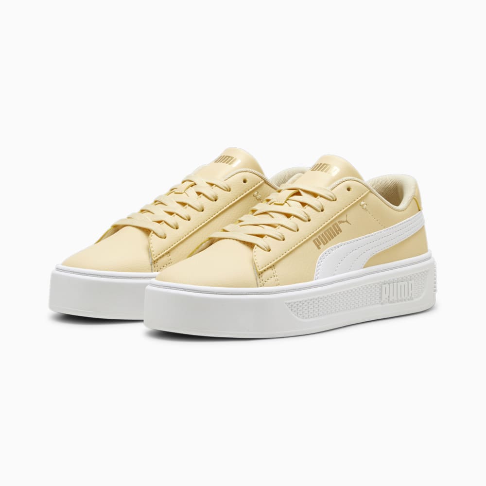 Изображение Puma Кеды Smash Platform v3 Sneakers Women #2: Chamomile-PUMA White-PUMA Gold