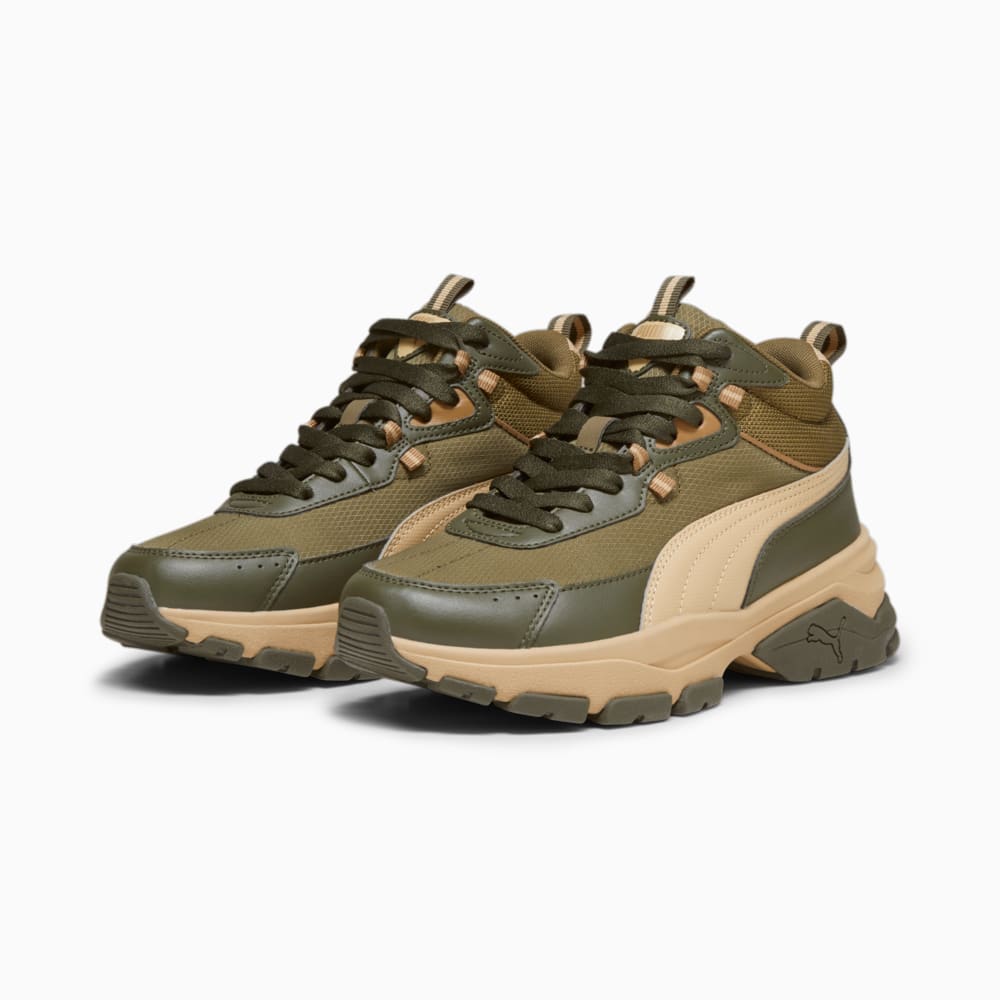 Изображение Puma Кроссовки Cassia Via Mid Sneakers Women #2: PUMA Olive-Toasted Almond-Dark Olive-Toasted-PUMA Gold