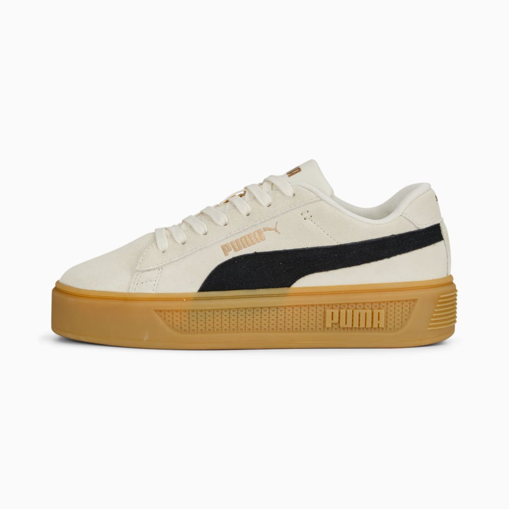 Зображення Puma Кеди Smash Platform V3 Suede Sneakers Women #1: Pristine-PUMA Black-PUMA Gold