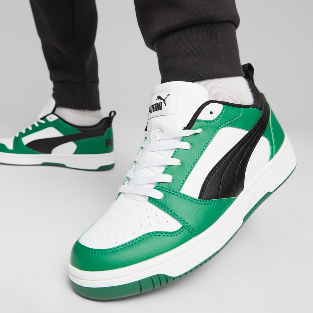 Изображение Puma Кроссовки Rebound V6 Low Sneakers #2: PUMA White-PUMA Black-Archive Green