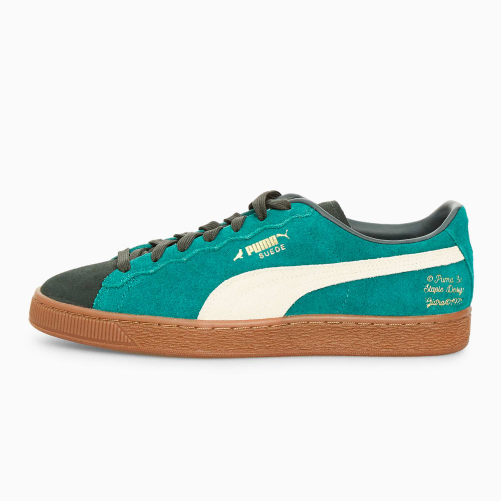 Puma green 2025 suede sneakers