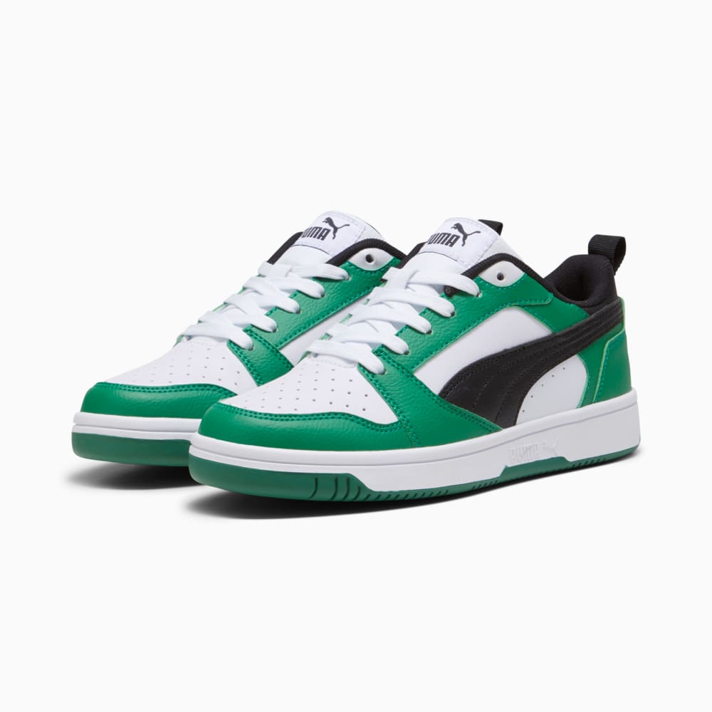 Изображение Puma Кеды Rebound V6 Lo Youth Sneakers #2: PUMA White-PUMA Black-Archive Green