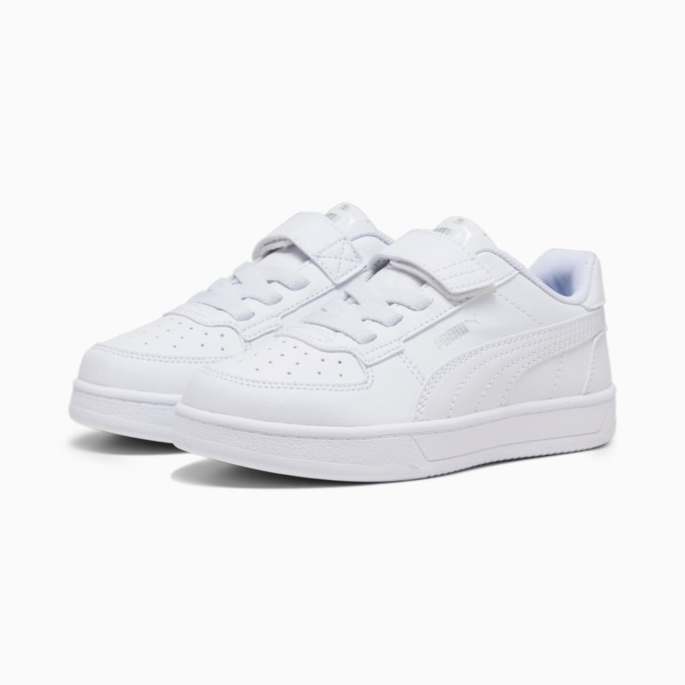 Изображение Puma Детские кеды PUMA Caven 2.0 Kids’ Sneakers #2: Puma White-Puma Silver-Puma Black