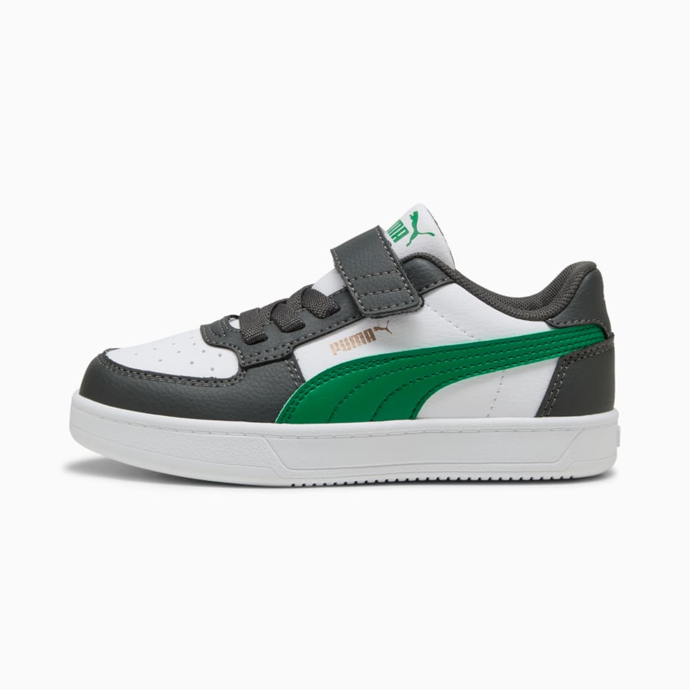 Изображение Puma Детские кеды PUMA Caven 2.0 Kids’ Sneakers #1: Shadow Gray-Archive Green-PUMA White