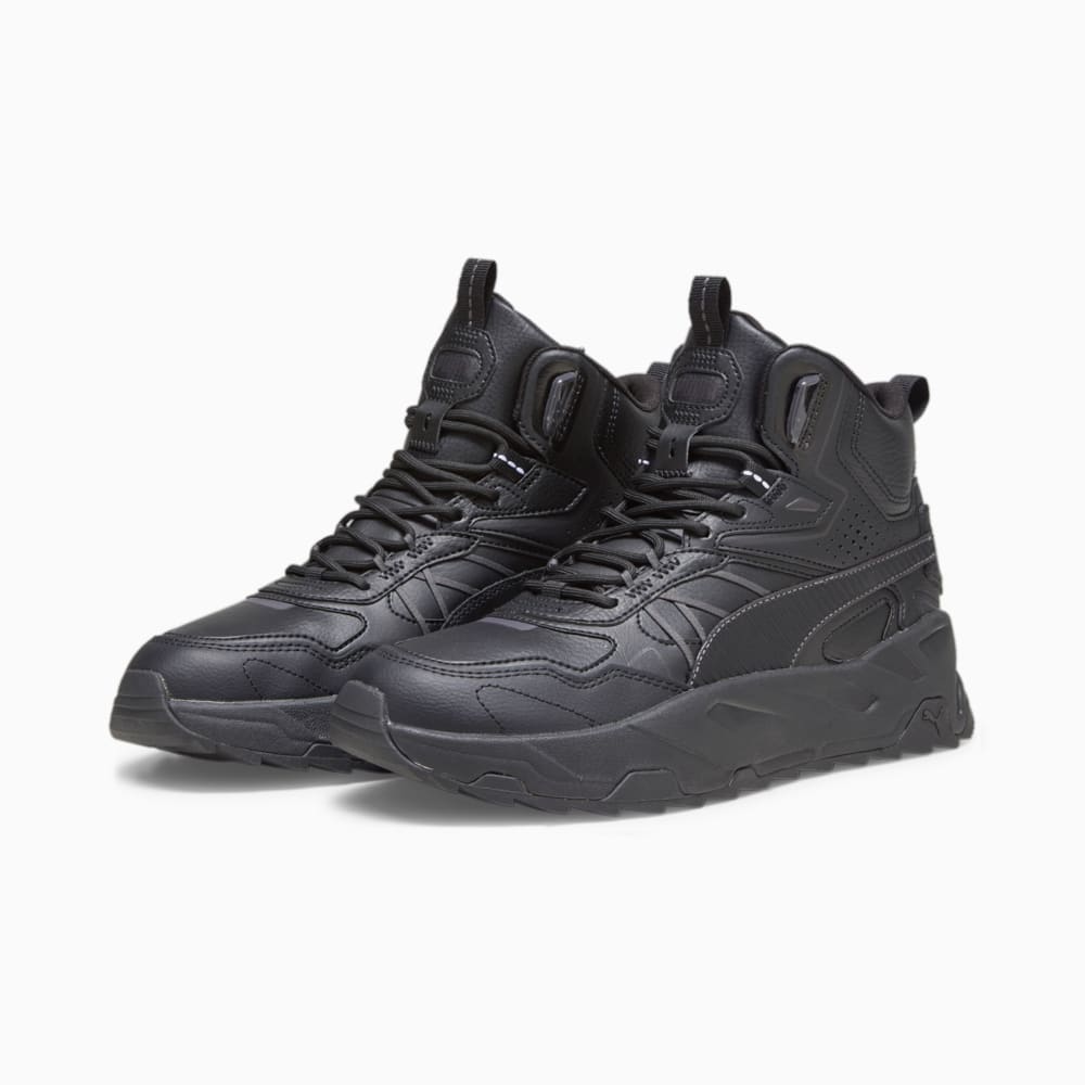 Изображение Puma Кроссовки Trinity Mid Hybrid Leather Sneakers #2: Puma Black-Puma Black