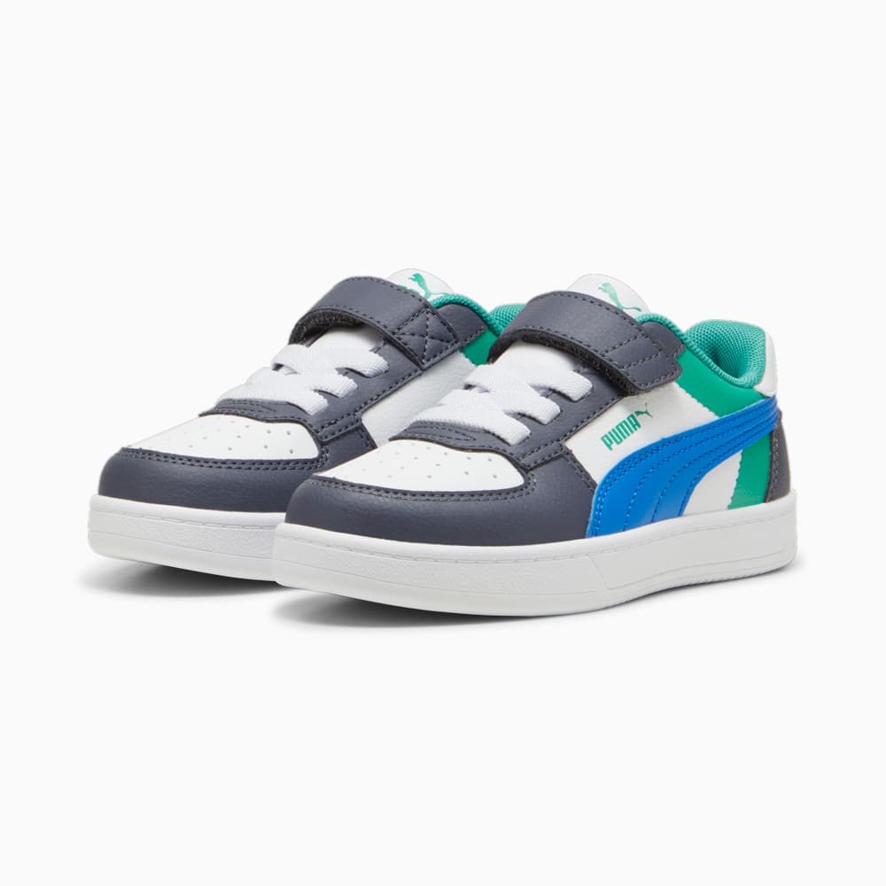 Изображение Puma Детские кеды PUMA Caven 2.0 Block Kids' Sneakers #2: PUMA White-Hyperlink Blue-Galactic Gray