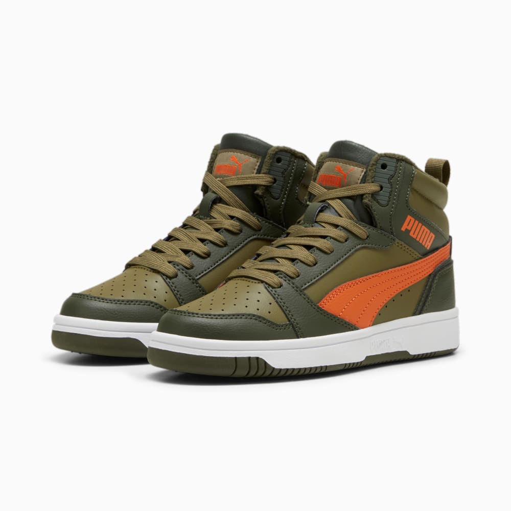 Изображение Puma Кроссовки Puma Rebound V6 WTR Youth Sneakers #2: Dark Olive-Maple Syrup-PUMA Olive