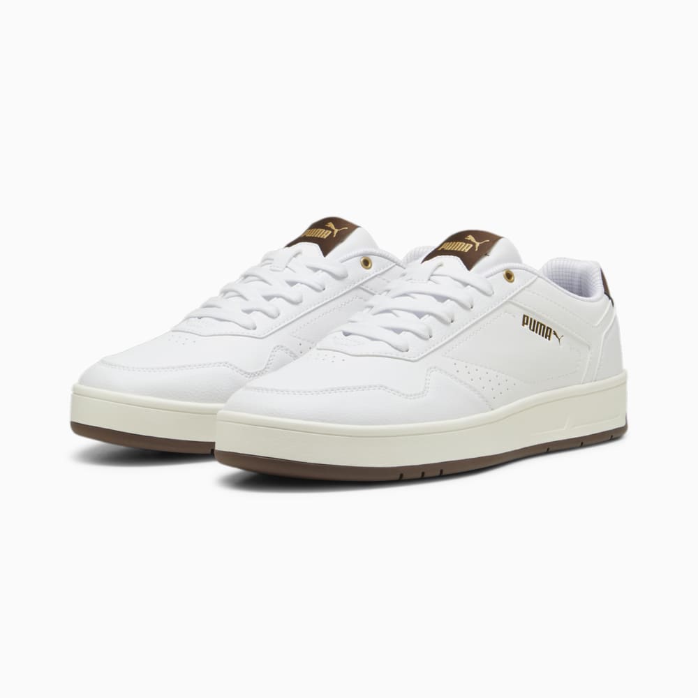 Изображение Puma Кеды Court Classic Sneakers #2: PUMA White-Chestnut Brown-PUMA Gold