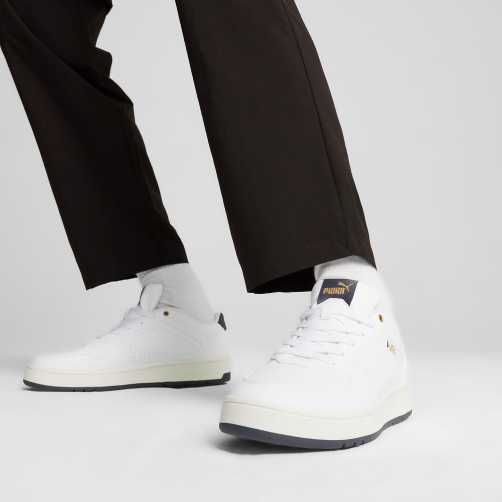Изображение Puma Кеды Court Classic Sneakers #2: PUMA White-Galactic Gray-PUMA Gold