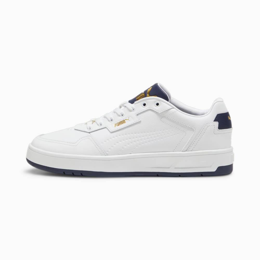 Изображение Puma Кеды Court Classic Lux Sneakers #1: PUMA White-PUMA Navy-PUMA Gold