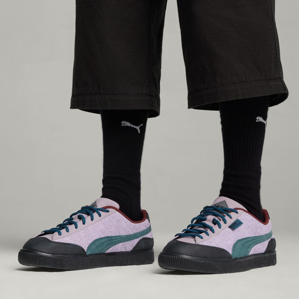 Puma clyde black purple top