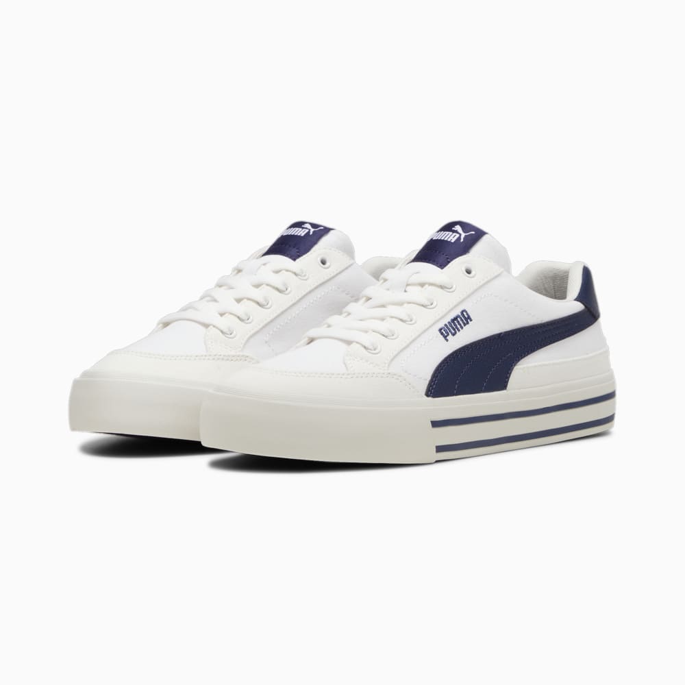 Изображение Puma Кеды Court Classic Vulcanised Formstrip Unisex Sneakers #2: PUMA White-PUMA Navy-Vapor Gray