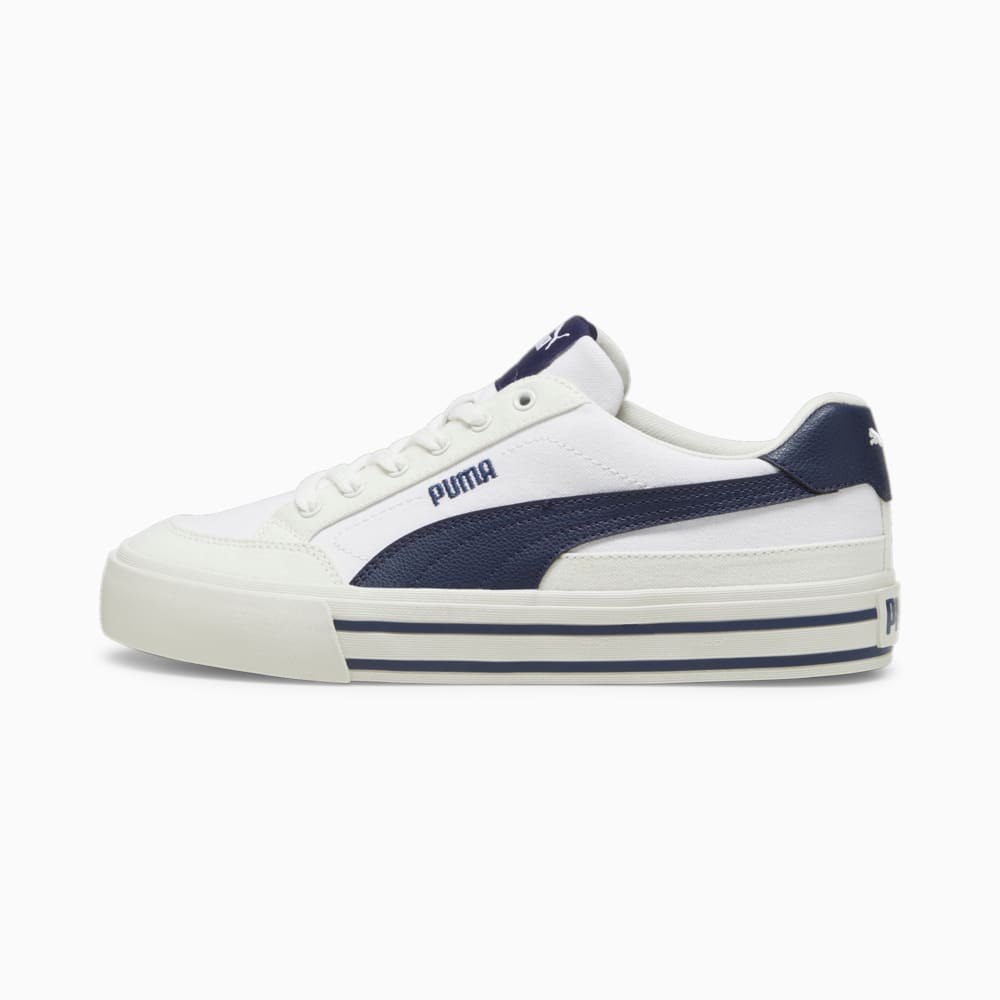 Изображение Puma Кеды Court Classic Vulcanised Formstrip Unisex Sneakers #1: PUMA White-PUMA Navy-Vapor Gray
