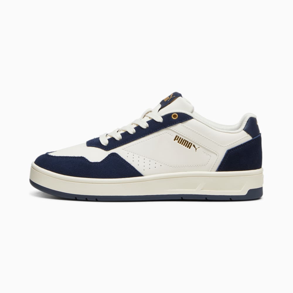 Изображение Puma Кеды Court Classic Suede Sneakers #1: Frosted Ivory-Club Navy-PUMA Gold