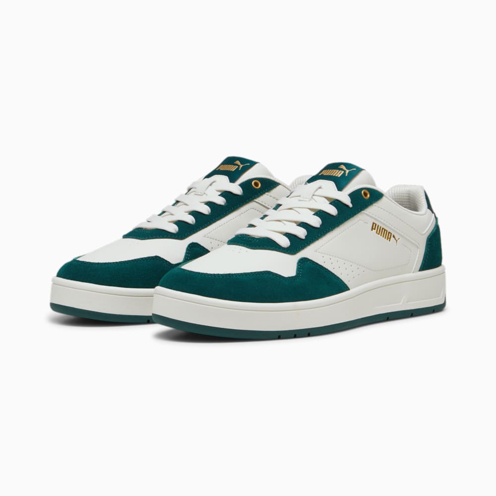 Изображение Puma Кеды Court Classic Suede Sneakers #2: Vapor Gray-Dark Myrtle-PUMA Gold