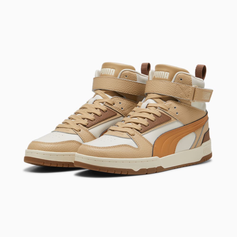 Изображение Puma Кеды Rebound Game Leather Sneakers Unisex #2: Alpine Snow-Caramel Latte-Haute Coffee-Sand Dune