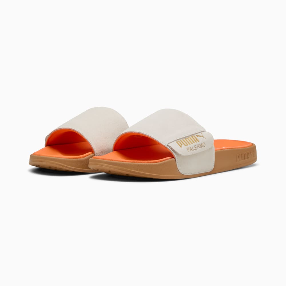 Изображение Puma Шлепанцы Leadcat 2.0 Palermo Foil Slides Unisex #2: Warm White-PUMA Gold-Gum