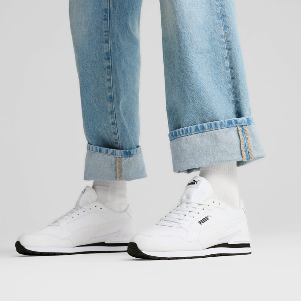 Зображення Puma Кросівки ST Runner v4 Leather Sneakers Unisex #2: Puma White-Puma Black-Puma White