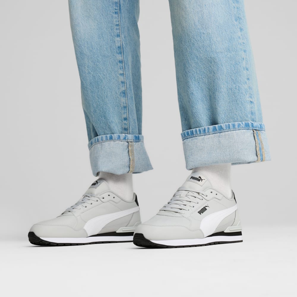Изображение Puma Кроссовки ST Runner v4 Leather Sneakers Unisex #2: Cool Light Gray-PUMA White-PUMA Black