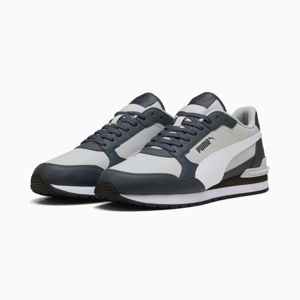 Изображение Puma Кроссовки ST Runner v4 Leather Sneakers Unisex #2: Cool Light Gray-PUMA White-Strong Gray-Flat Dark Gray