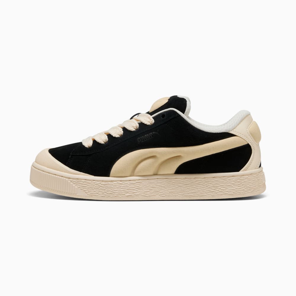 Puma suede negra suela marron store