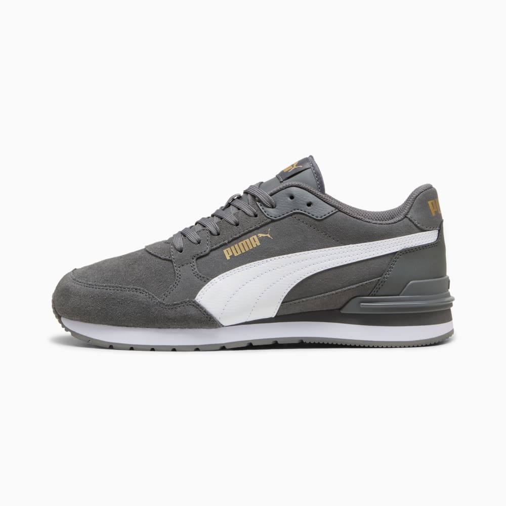 Изображение Puma Кроссовки ST Runner v4 Suede Sneakers Unisex #1: Cool Dark Gray-PUMA White-Puma Team Gold