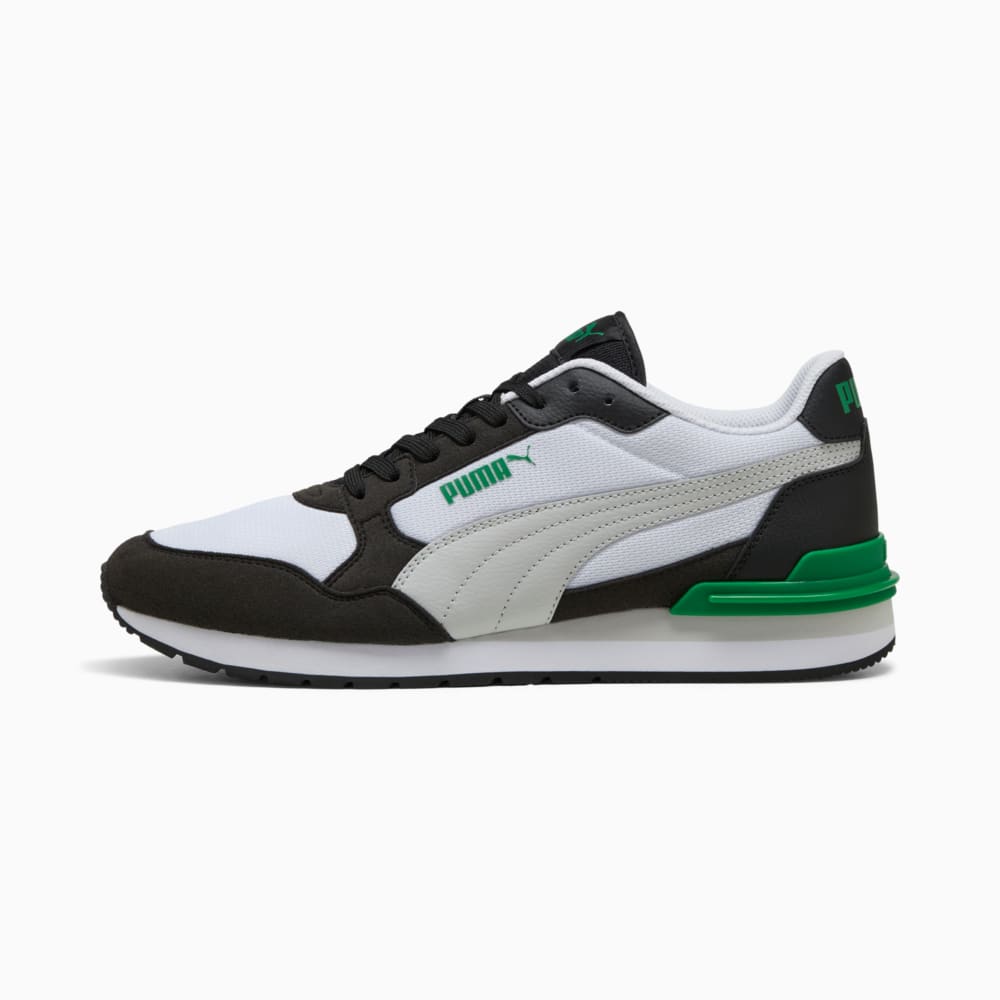 Изображение Puma Кроссовки ST Runner v4 Mesh Sneakers Unisex #1: PUMA White-Cool Light Gray-PUMA Black-Archive Green