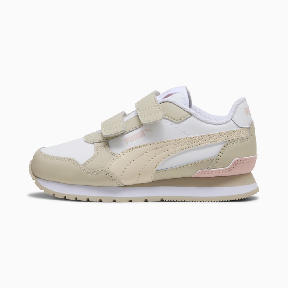 Зображення Puma Дитячі кросівки ST Runner v4 Leather Sneakers Kids #1: PUMA White-Alpine Snow-Desert Dust-Mauve Mist