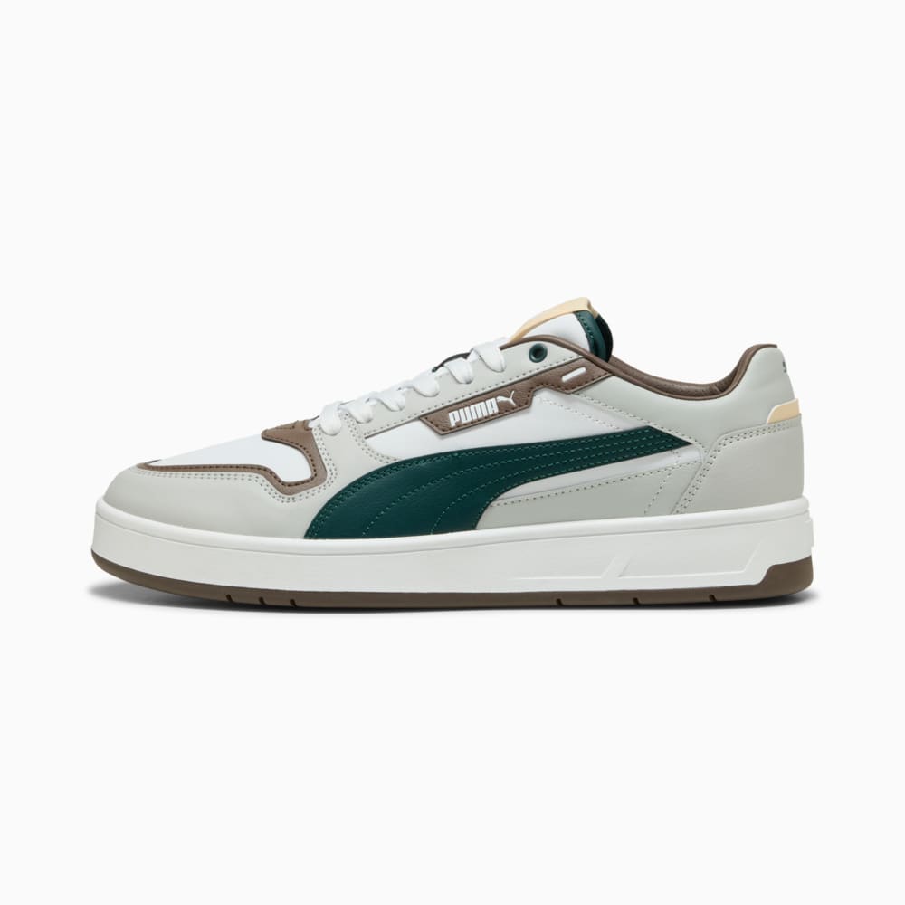 Зображення Puma Кеди Court Classic Street Sneakers Unisex #1: PUMA White-Green Terrain-Cool Light Gray
