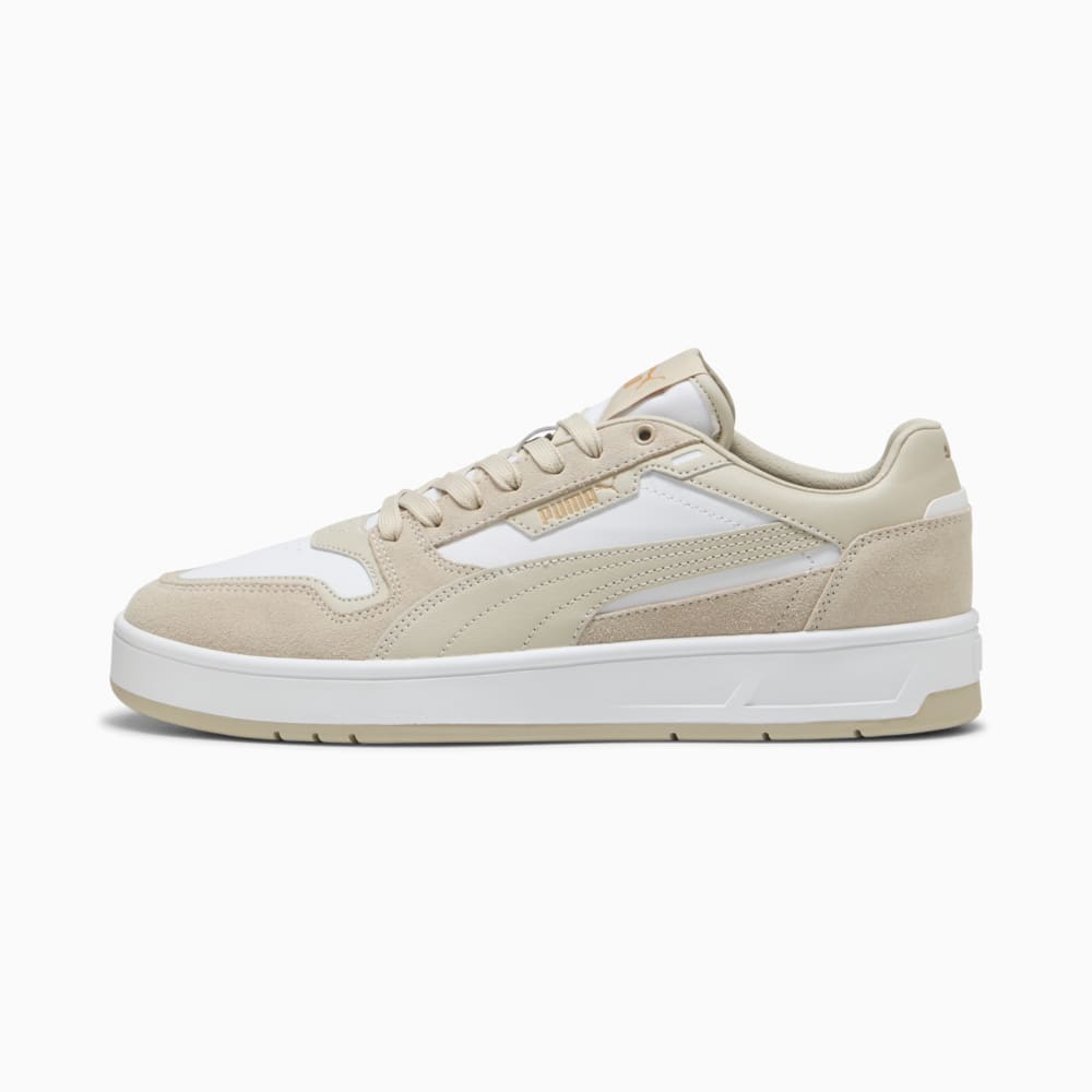 Изображение Puma Кеды Court Classic Suede Sneakers Unisex #1: PUMA White-Desert Dust-PUMA Gold