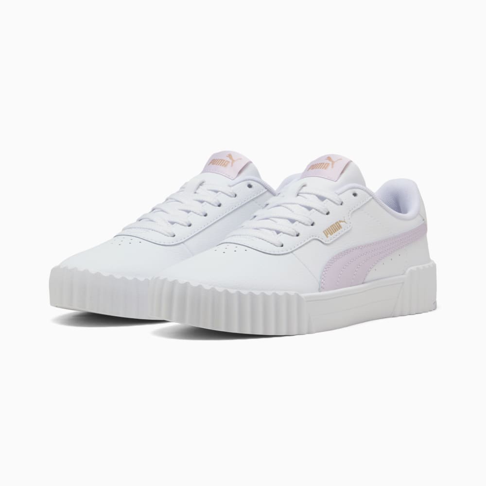 Зображення Puma Кеди Carina 3.0 Sneakers Women #2: PUMA White-Lilac Frost-PUMA Gold