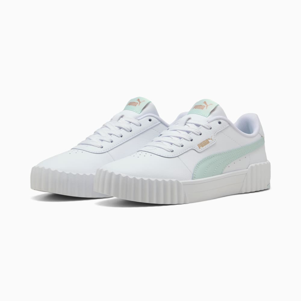 Зображення Puma Кеди Carina 3.0 Sneakers Women #2: PUMA White-Peaceful Blue-PUMA Gold