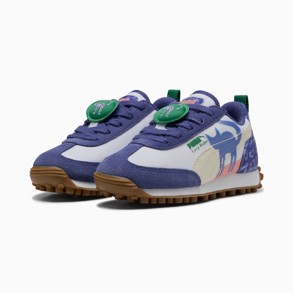 Изображение Puma Детские кроссовки Easy Rider Cats Club Sneakers Kids #2: PUMA White-Blue Crystal-Pink Fruit