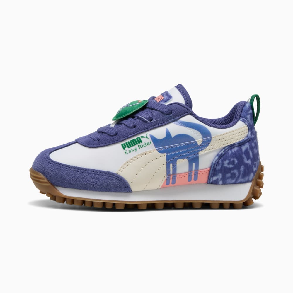 Изображение Puma Детские кроссовки Easy Rider Cats Club Sneakers Kids #1: PUMA White-Blue Crystal-Pink Fruit
