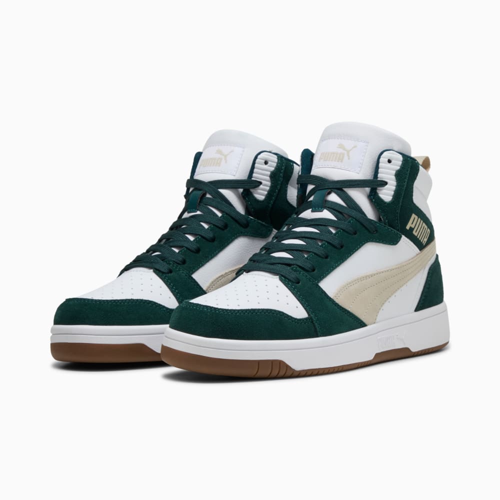 Изображение Puma Кроссовки Rebound v6 SD Sneakers Unisex #2: PUMA White-Desert Dust-Green Terrain